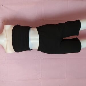 Nasty Gal Bandeau Crop Top and Cycling Shorts Co Ord Set in Black